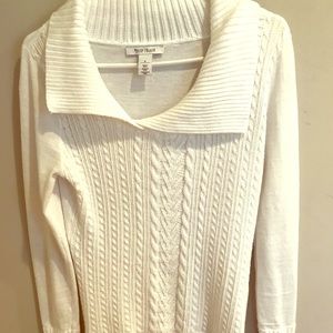 WHBM tunic length wide collar sweater